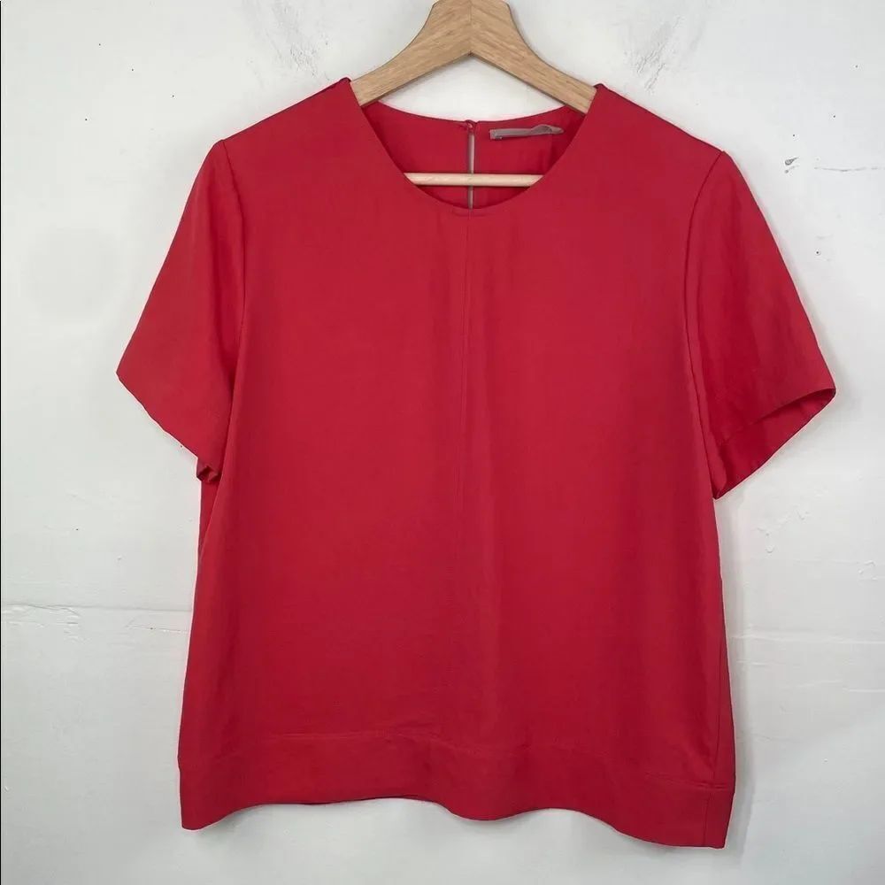 Everlane Vibrant Coral Short Sleeve Top size 6